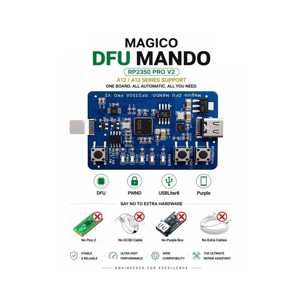 Ios Developer Hair RP2350A DFU Engneering Board Automatic DFU Entry Pwned Tool for IOS A12 ...