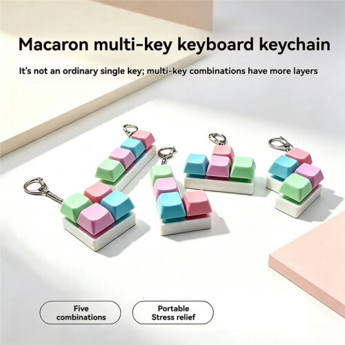 Mechanical Keyboard Clicker Keyring Cute Button Fidget Clicky Stress Relief Keycap Toy Gift 2