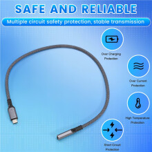 Cabo USB4 Tipo C 8K, Cabo de Extensão USB4 Tipo C Macho para Fêmea, 240 W PD, Dados de 40 Gbps, Cabo de Transmissão de Vídeo 8K, 0,5 M