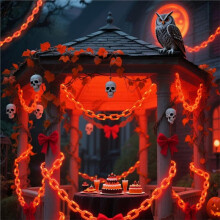 Luzes de Plástico em Corrente para Decoração de Halloween com Modos de Iluminação, 2 Metros