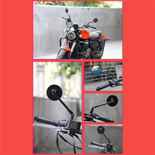 1Pair  Mirror Universal 10MM Motorcycle Rearview Mirrors Retro Scooter Side Mirror Modification Reflector Mirror
