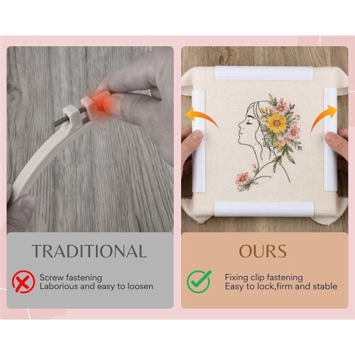 DISTINCTIVE STYLE Embroidery Hoop 3 PCS for  StitchSet Rectangular Embroidery Hoops for Needlepoint Quilting Sewing