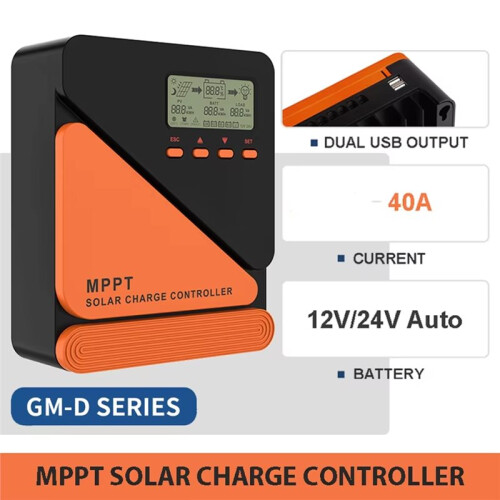 MPPT Charge Controller 40A Controller 18V-100V Solar Panels 12V 24V PV Regulator for Lead-Acid/Lithium