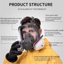 Anti-Fog Chemical Respirator 6800 Full Face Mask for Acid Gases and Welding Protection