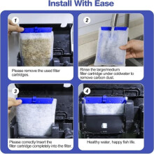 Verpakking van 8 Grote Filterpatronen voor Tetra Whisper Bio-Bag Aquariumfilters, Vervangingsfilter voor Whisper 20i en 40i
