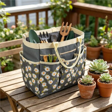 Sac Fourre-Tout Robuste pour Outils de Jardin - Grand Sac de Rangement en Toile avec de Multiples Poches pour les Jardiniers, les Travaux Extérieurs