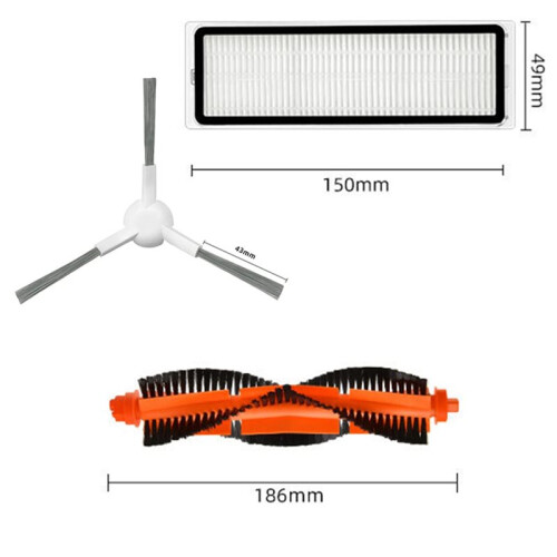 Spare Parts Accessories Kits Main Side Brush HEPA Filter Compatible for S40C / E101 2