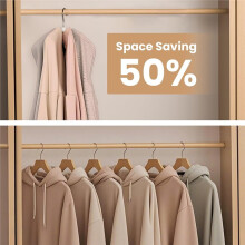 4-Pack 360 Swivel Hoodie Hangers with 6 Wood Balls, Closet Organizer for Bra, Scarve, Belt, Purse & Accessories Storage