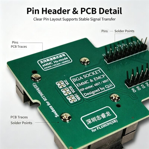 EMMC Conversion Adapter, BGA254 EMCP Adapter, Only for RT809H/RT809HSE Programmer BGA Probe Holders Sockets Repair Tool 1
