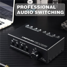 LYNEPAUAIO Audio Signal Selection Switcher 4 in 4 Out Audio Switcher Speaker Switcher 4 Sets of Synchronous Output