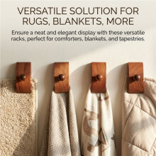 4pcs Wall-Mounted Comforter Hanger - Elegant Wooden Clips for Displaying Tapestries and Tablecloths