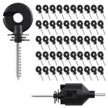 50pcs Electric Fence Insulator Nails - Self-Tapping Screw Insulators for Wood Posts,for Livestock Containment