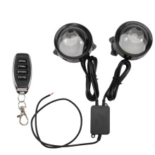 Universell 3-Tums LED-Lins Devil'S Eyes Dynamisk 33-Läges Fjärrkontroll 12V Bilstrålkastare Cool Lampa LED-Omgivningsljus A