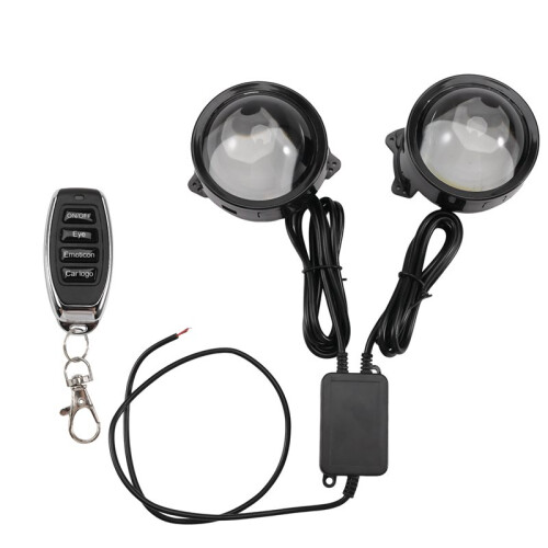 Universal 3 Inch LED Lens Devil'S Eyes Dynamic 33Mode Remote Controller 12V Car Headlight Cool Lamp LED Ambient Light A