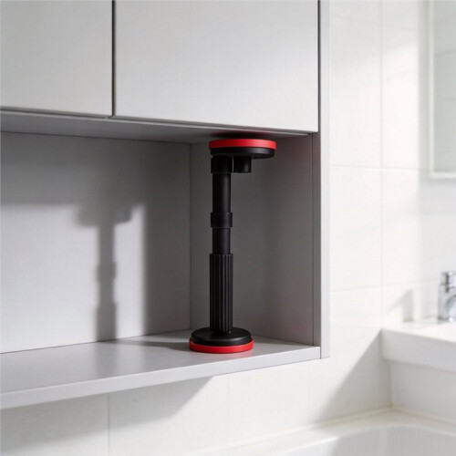 1 Pair Adjustable Telescopic Support Rods (18-44cm) - Heavy-Duty Nylon Brackets for Bathroom Cabinet, Basin 1