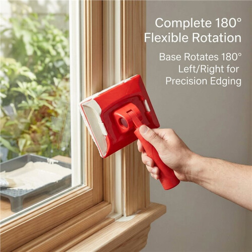 Paint Edger Trimmer with 2 Pads for Walls & Corners,Adjustable Angle Design,Sponge Paint Pad Applicator Red 2