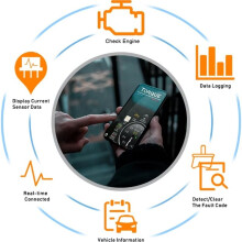 KW902 ELM327 V1.5  5.2 OBD2 Scanner Car Engine Diagnostic Code Reader for Android IOS Auto Scan Tool Black