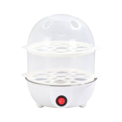 Electric Portable Double Layer Egg Steamer Cooker Poach Boil Steam Eggs Veggies Breakfast Maker Machine EU Plug