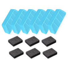 Cat Water Fountain Replacement Filters for 2.2L/74oz Pet Fountain Water Filtration Carbon Cartridges & Foam Pads 6+6