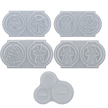 5pcs Christmas Tree Cutting Mold Silicone, DIY Silicone Mold for Festive Aromatherapy Candles & Plaster Ornaments