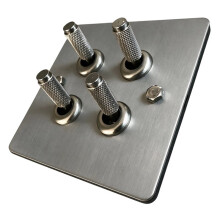 Industrial Style Stainless Steel Knurled Toggle Wall 3/4 Gang 86 Type Mount Retro Light B