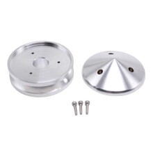 Billet Aluminum V-Belt Alternator Pulley&Cap for FE Chevy Small Block 283 305 327 350 400