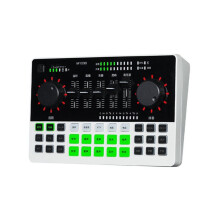 Audio Mixer Live Sound Card with Electroneer Mode Voice Changer Noise Reduction Live Streaming Audio Sound Mixer