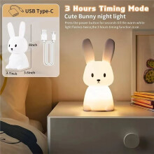 Silicone LED Night Light with Touch Sensor Cute Animal Table Lamp for Bedroom Decor Gift for Kids Baby Child Home