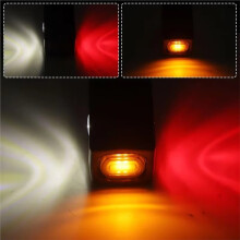 2 Stuks Driekleurige LED-Zijmarkeringslichten voor Aanhangers, 12-24V, Waterdicht, voor Vrachtwagens, Contourverlichting, 3 Kleuren: Rood, Wit, Geel