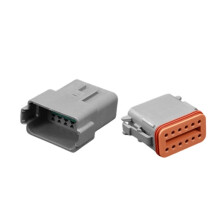 DT Series Waterproof Fixed Flange Connector 12 Pin Male Female Plug Socket for Truck Bus Automotive Wire 22-16AWG