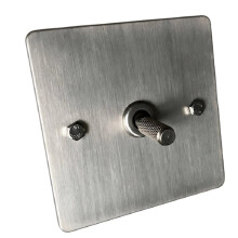 Industrial Style Stainless Steel Knurled Toggle Wall 1/2 Gang 86 Type Mount Retro Light A
