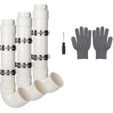 3pcs PVC Chicken Feeder, No Waste Heavy Duty Rat Proof PVC Pipe Tube Chicken Feeder for Coop Poultry Long Feeding 3pcs