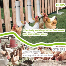 Automatic Chicken Feeder Pipe-Type Leak-Proof Food Container Feeder for Livestock Rooster Coop Backyard Turkey 3PCS