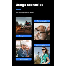 Body Camera 1080P Action Camera Hands Free Wearable Action Body Cam for Outdoor Work Travel Pet Walking Black