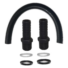 Kit de Raccordement pour Récupérateur D'Eau de Pluie avec Tuyau de 25 mm et Raccords pour Relier Deux Barils, Rallonge Compatible avec Filetage 3/4