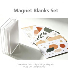 25 Pcs DIY Fridge Magnet Kit-Square Clear Acrylic Magnetic Kit for Photo,Crafts,Office,Classroom,Cabinets,Kitchen
