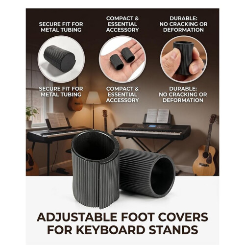 4 Pcs Adjustable Bottom Rests with 4 Pcs Top Sleeves,Digital Piano Foot Rests Set Piano Accessories