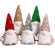1set Christmas Gnome Plush Decorations, Lighted Swedish Tomte Ornaments, Xmas Plush Gnome Decor Gift Idea