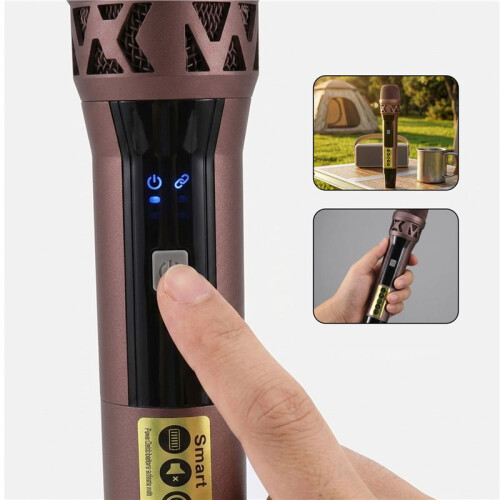 Microfono Wireless Portatile per Karaoke Domestico e Conferenze, Microfono con Altoparlante e Trolley per Karaoke e Canto . 2