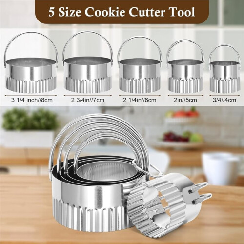 Set di Stampini e Tagliabiscotti con 3 Forme e 5 Misure, Strumento per Tagliare Biscotti e Dessert DIY. 2