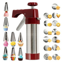 Cookie Press Set with 13 Cookie Pattern Discs and 8 Icing Nozzles, Bringing You Joyful Baking Experience