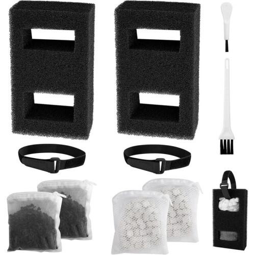 Aquarium Filter Media Set for Fluval SPEC,EVO Betta Flex Desktop Aquarium,Fish Tank Accessories Includes 2 Carbon Filter