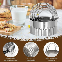 Cookie Stamp and Cutter Set 3 Molds 5 Sizes Biscuit Cutting Tool, Baking Tool Set for DIY Cookies and Desserts