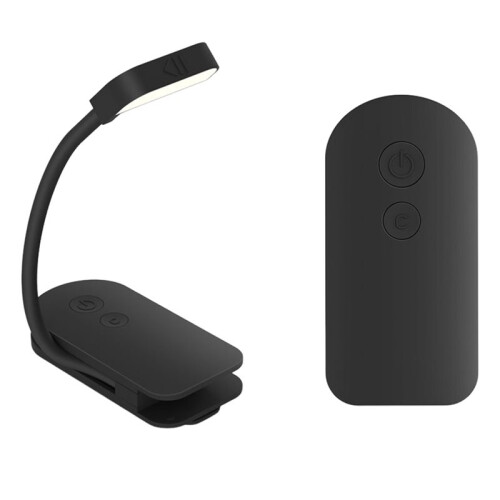 LED Clip- Reading Light - Adjustable, Portable & USB Rechargeable Book Light for Night Reading, Study, Bedside Black 2