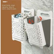 Wall-Mounted Foldable Laundry Basket - Space-Saving Collapsible Hamper for Bathrooms, Bedrooms and Laundry Rooms