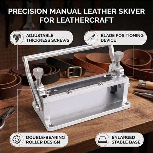 Leather Strap Cutter Machine, 80mm Adjustable Leather Cutting Tool with Scale Ruler, Strip Cutting Machine for Belts