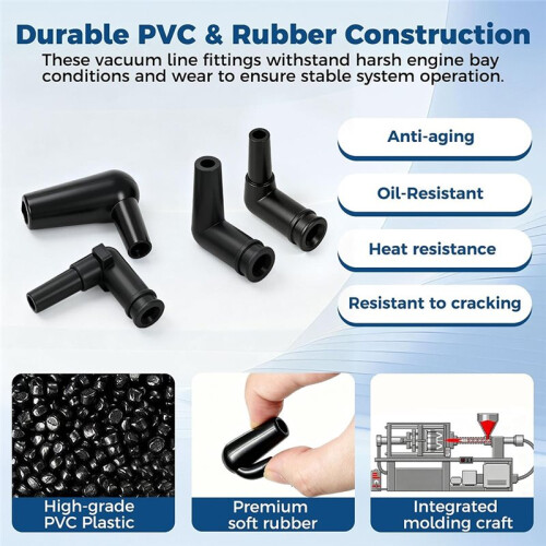 8-Pack 47431 Mjuka Böjda Vakuumslangkopplingar, Sortiment för Dorman 2