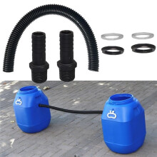 Rain Water Butt Connector Kit with 25mm Pipe and Fittings to Link Two Barrels, 3/4 Inch Thread Compatible Extension Set