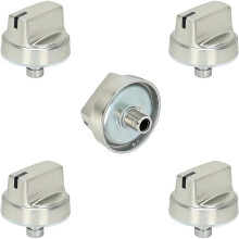 5-Pack WB03X29315 Spisknoppar Passar för Ge Spisknoppar, KIP 5U06 191D9233 Gasspisknopp i Rostfritt Stål