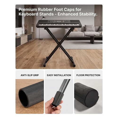 4 Pcs Adjustable Bottom Rests with 4 Pcs Top Sleeves,Digital Piano Foot Rests Set Piano Accessories 2